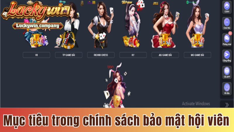 Mục tiêu trong chính sách bảo mật hội viên của Luckywin